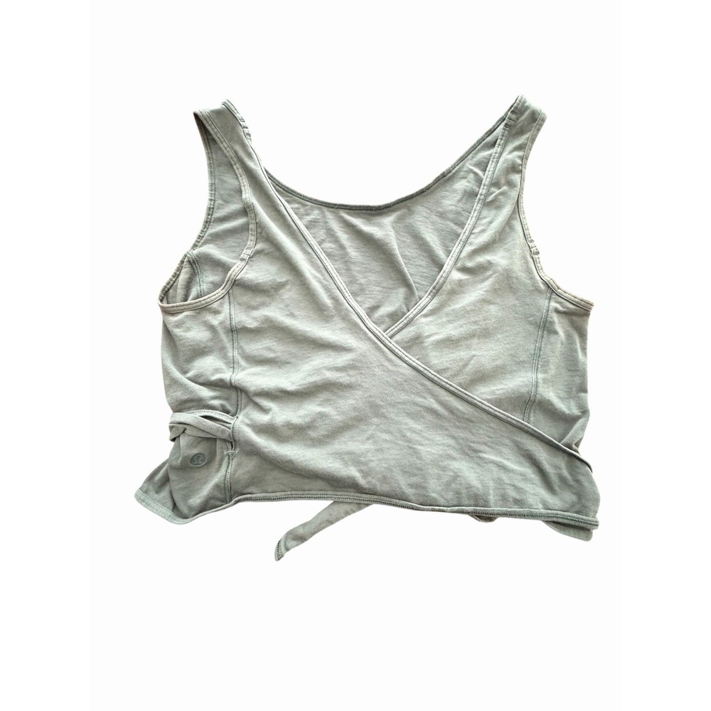 Lululemon It's A Tie Tank Size 4? Wrap Jade Green Gray Top Shirt Soft #III18-1